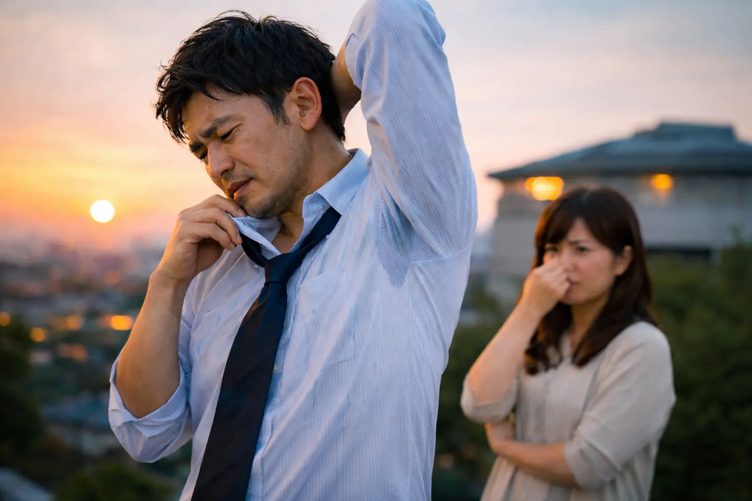 夕方に男性の体臭が臭う