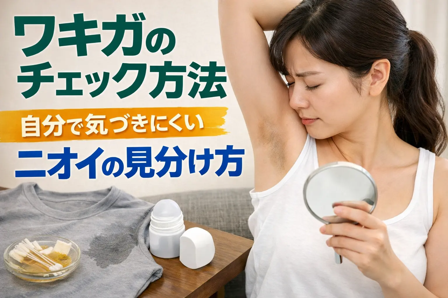 ワキガをチェックしている女性